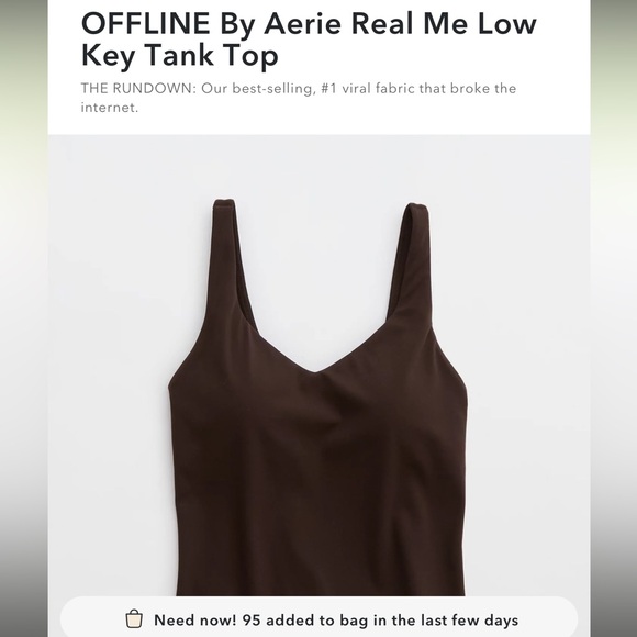 Aerie offline brown real me tank top size small - Picture 3 of 5